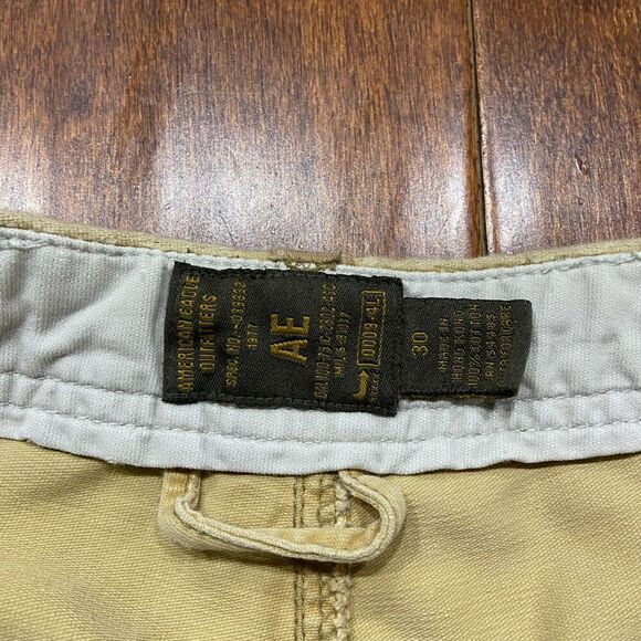 American Eagle Outfitters Y2K Cargo Utility Tan Brown Vintage Shorts Men's 30 - Picture 5 of 7